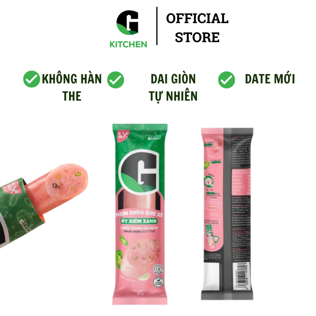 Giá Sỉ Nem chua que bì ớt xiêm xanh G Kitchen 45g [Giao HCM]
