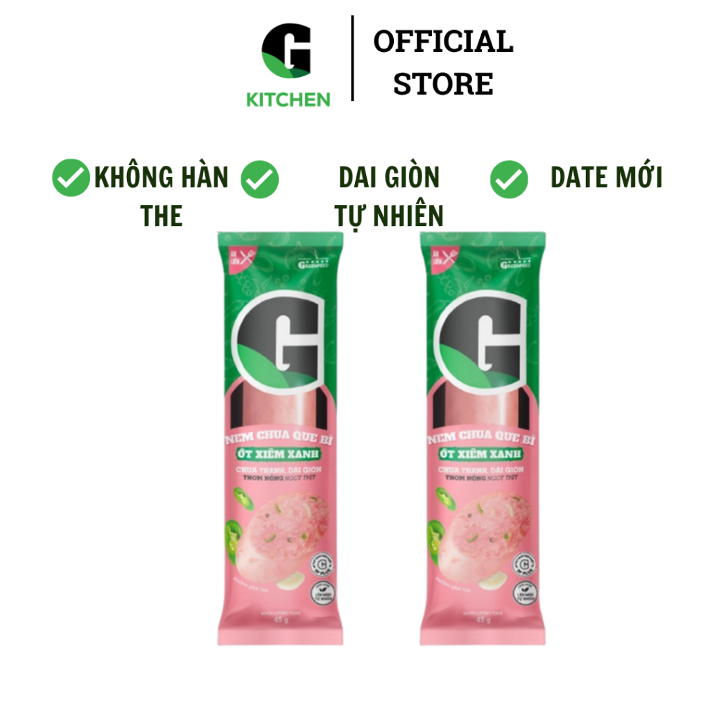 Giá Sỉ Nem chua que bì ớt xiêm xanh G Kitchen 45g [Giao HCM]