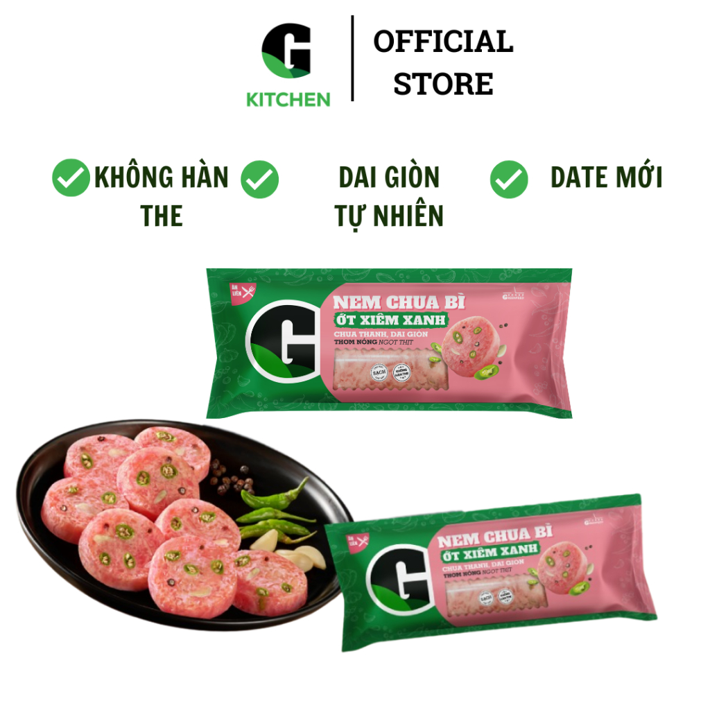 Nem chua bì ớt xiêm xanh G Kitchen 180g/45g [Giao nội thành HCM]