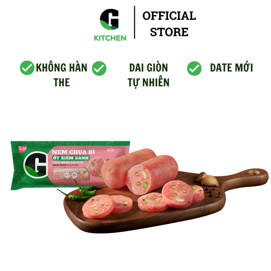 Nem chua bì ớt xiêm xanh G Kitchen 180g/45g [Giao nội thành HCM]
