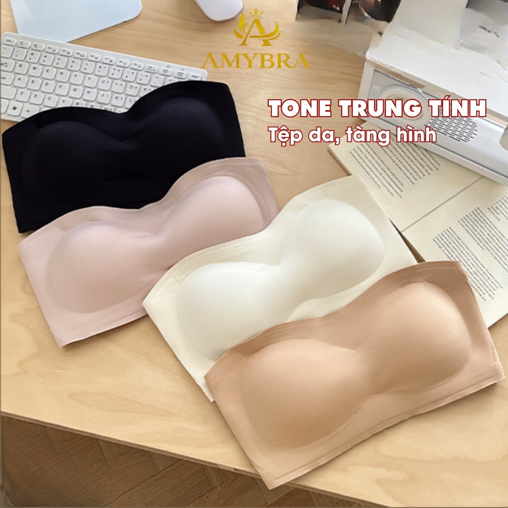 [Hàng Mới Về] Áo Ngực Nữ Không Dây Gom Quả Tự Nhiên, Áo Quây Ngực Đúc Su Chống Tuột AMYBRA AG86