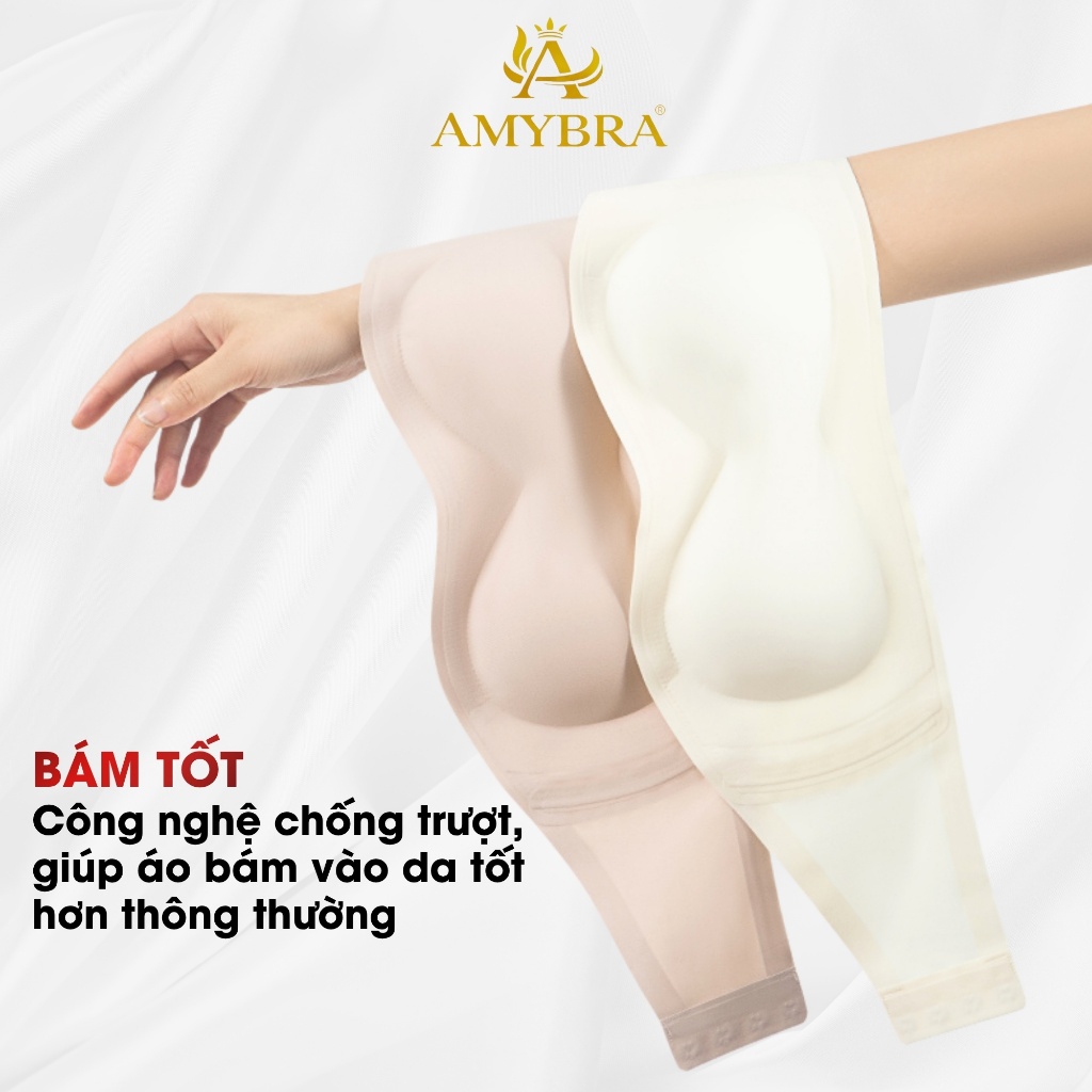 [Hàng Mới Về] Áo Ngực Nữ Không Dây Gom Quả Tự Nhiên, Áo Quây Ngực Đúc Su Chống Tuột AMYBRA AG86