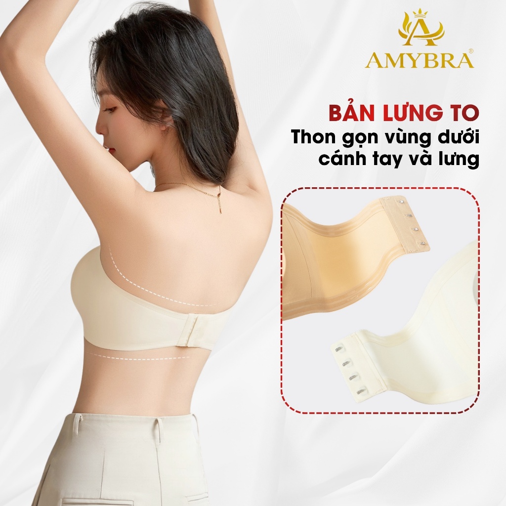 [Hàng Mới Về] Áo Ngực Nữ Không Dây Gom Quả Tự Nhiên, Áo Quây Ngực Đúc Su Chống Tuột AMYBRA AG86