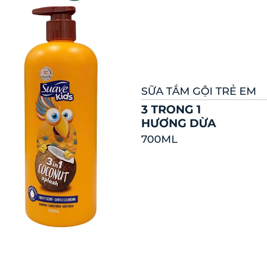 [ mẫu mới ] Sữa tắm, gội và Xả cho Bé Suave Kid 3in1 700ml