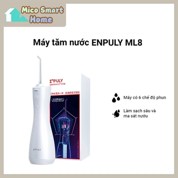 Máy Tăm nước Brushie mini Enpuly ML8 Chống nước IPX7 Pin 90 Ngày , 250ML, áp suất nước 140PSI, 2 vòi KL1