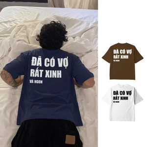 Áo thun Đã Có Vợ Rất Ngon, Áo Thun BOXY Couple Hài Hước Premium Fit - Cotton 100% 2 chiều Mùa hè