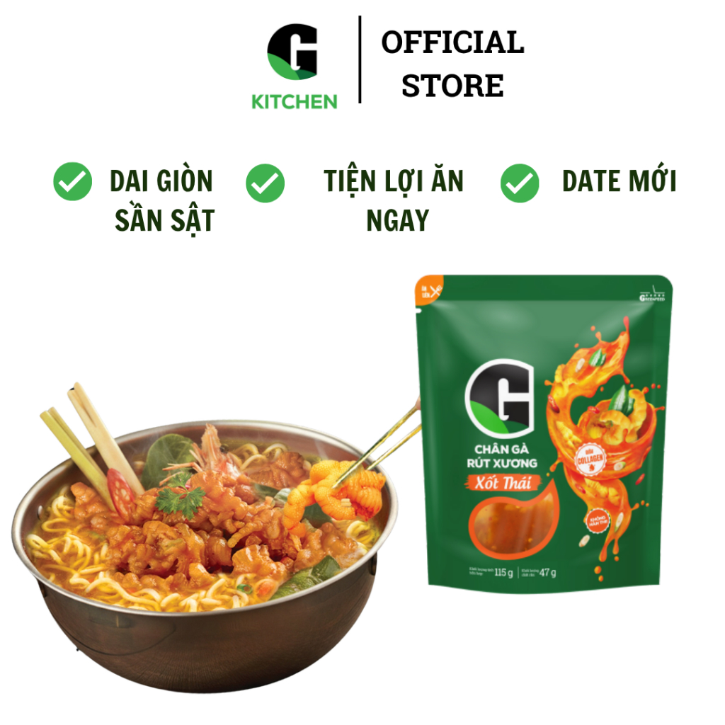 Chân gà rút xương xốt thái G Kitchen túi 115g [Giao HCM]
