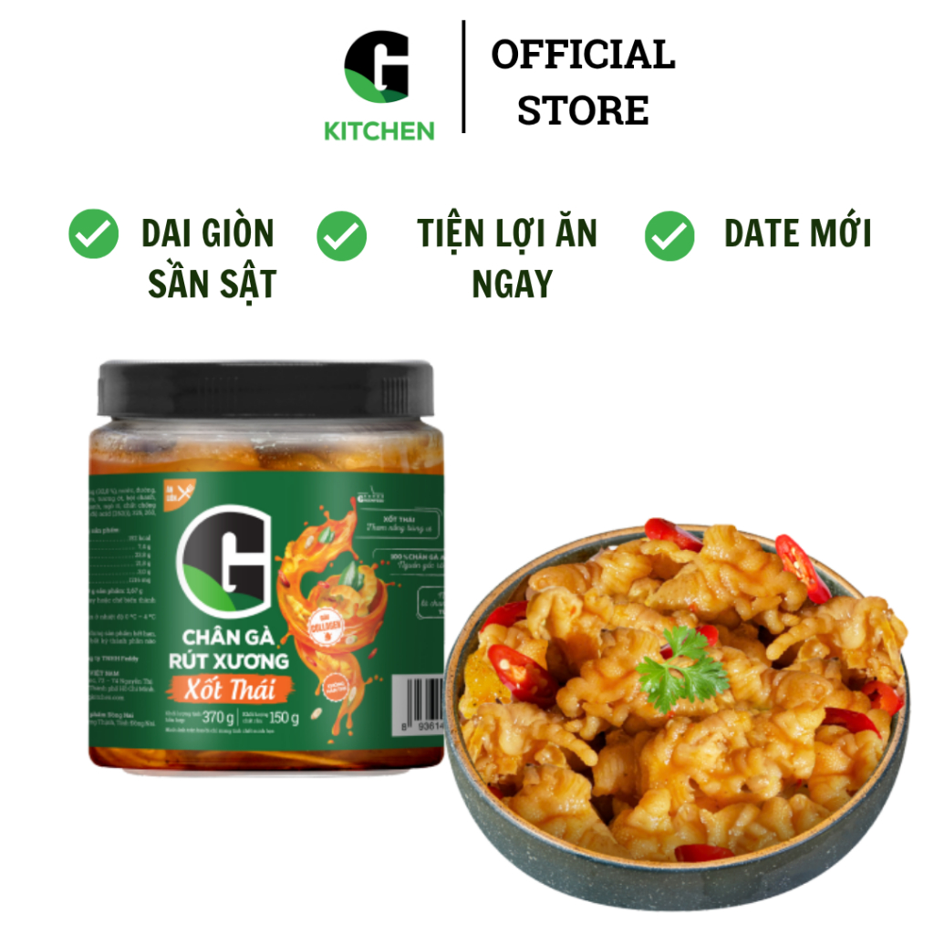 Chân gà rút xương xốt thái G Kitchen Hộp 370g [Giao nội thành HCM]