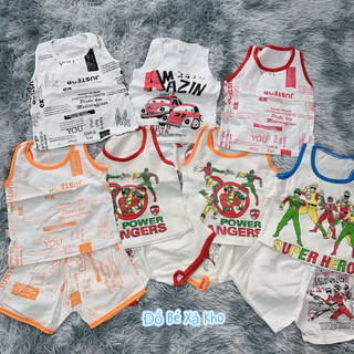 [17-23kg] Xả Kho Combo 2 bộ ba lỗ chất cotton cho bé trai lỗi nhỏ