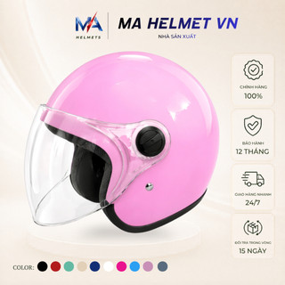 Mũ Bảo Hiểm 3/4 Có Kính Chắn Gió 818 phiên bản MA2 – Kính Dài Che Mặt Chắn Bụi Đi Mưa MA HELMETS
