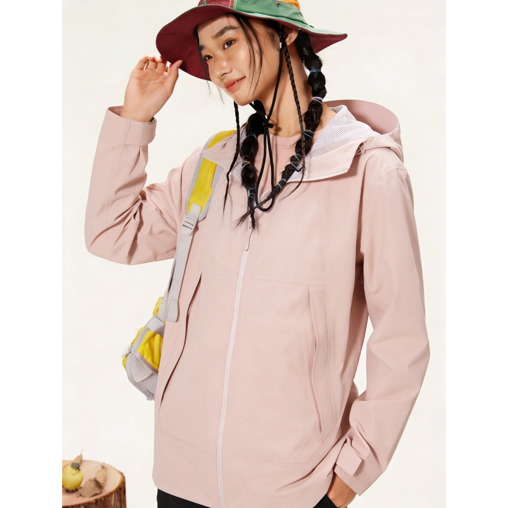Áo Khoác Chống Nước OKAY 20K Nam Nữ – Hồng Pastel, Chống UV UPF50+, Nhẹ Thoáng, Áo Khoác Daily