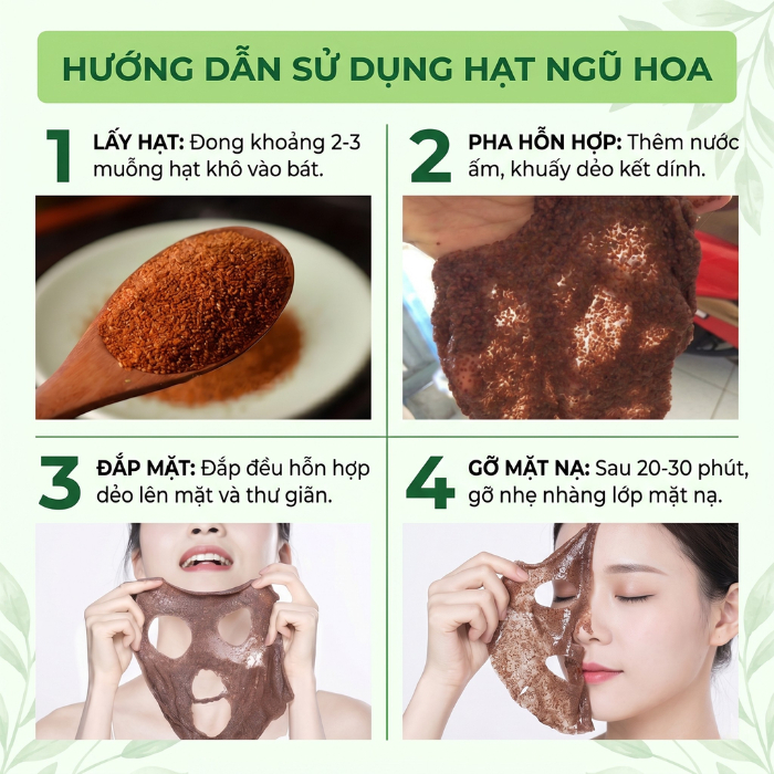 Hạt Ngũ Hoa Loại 1 Đức Thiện (Khô, Sạch, Thơm) - Hỗ Trợ M.u.n, Tàn Nhan, Làm Đẹp, Spa Tin Dùng