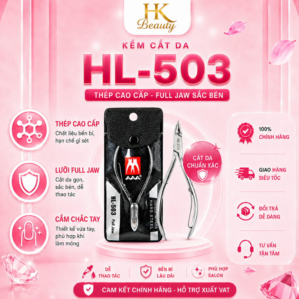 Kềm Cắt Da AAA HL503-Kềm thép DXK xi xanh - 1 Chống