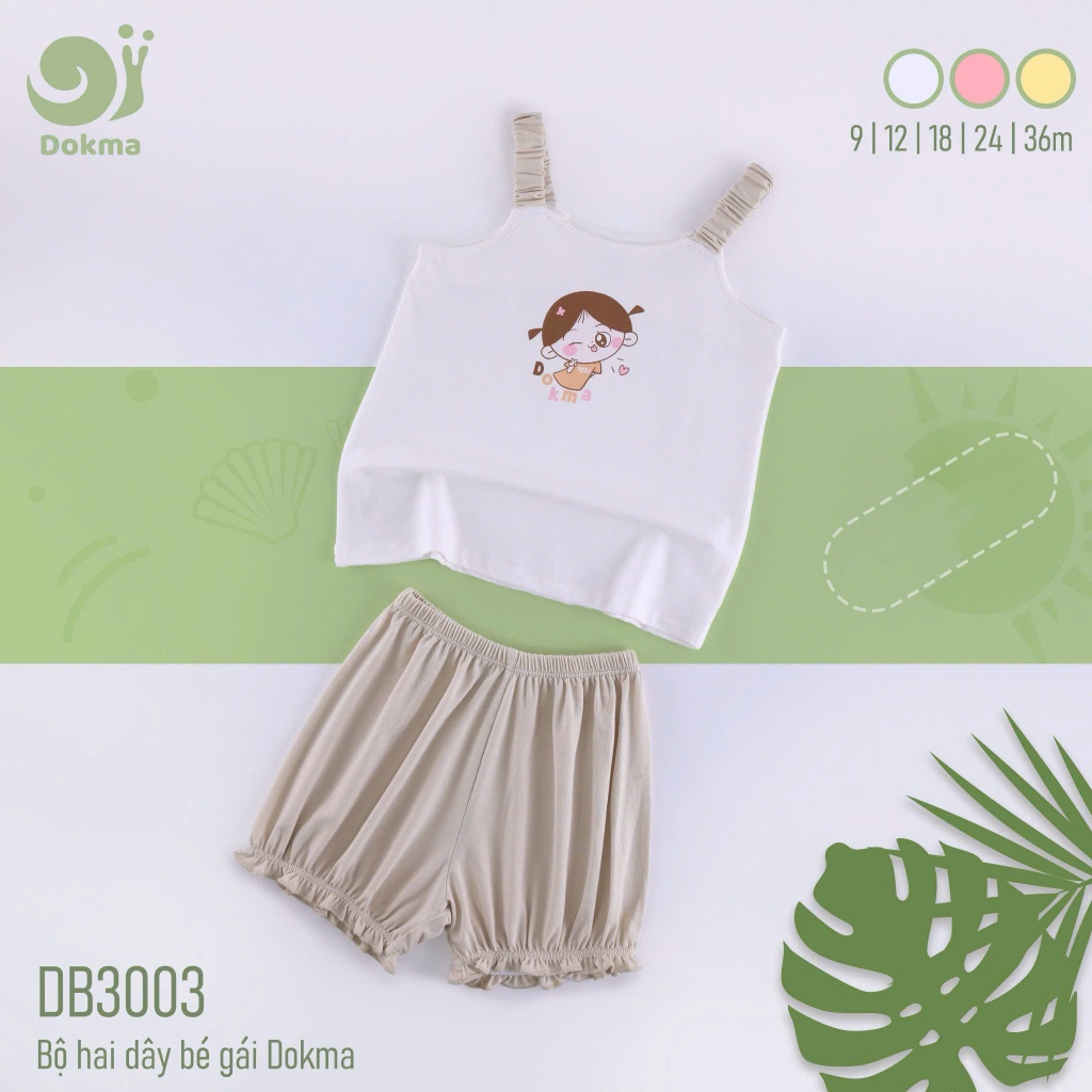 (8-14kg) Bộ 2 Dây Bé Gái Bèo Nhún Xinh Xắn Điệu Đà Dokma DB1404 DB3003 DB2912