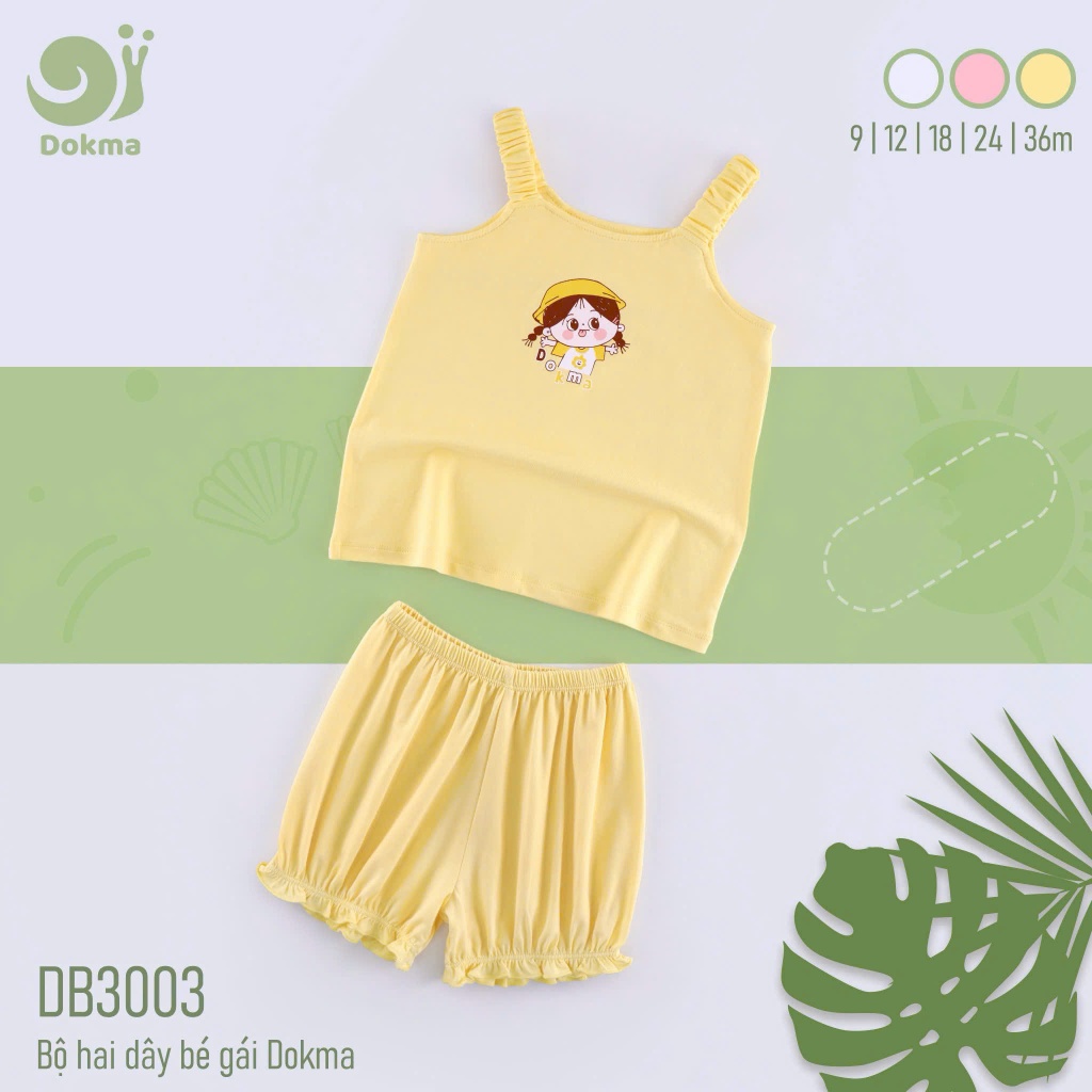 (8-14kg) Bộ 2 Dây Bé Gái Bèo Nhún Xinh Xắn Điệu Đà Dokma DB1404 DB3003 DB2912