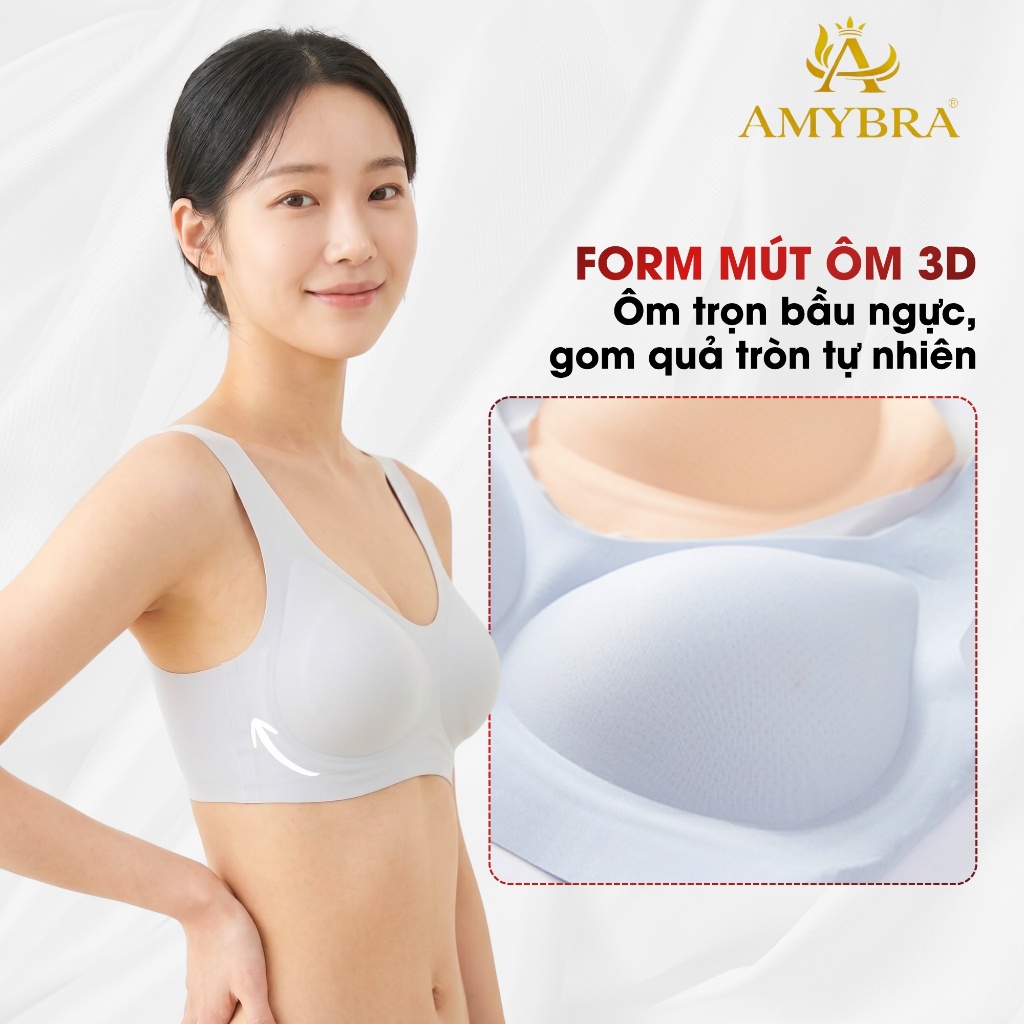 [Combo Tiết Kiệm] Combo Áo Ngực Nữ Gom Quả Ngăn Chảy Xệ, Set Áo Lót Không Gọng Tàng Hình AMYBRA A606