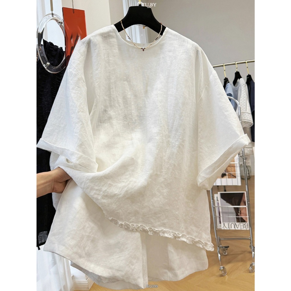 SQ399 - Set quần 3 màu (Trắng - Hồng - Vàng) chất linen đũi mặc sang chảnh xuống phố.