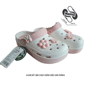 Dép Sục Nữ Bánh Mì Đế Cao Chống Trượt, Sục Nhựa Clog Đi Biển Đi Trong Nhà Dạo Phố Tặng Kèm Sticker Đáng Yêu