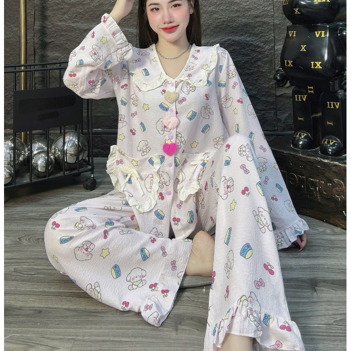 Đồ bộ nữ đồ mặc nhà, đồ ngủ nữ dễ thương, đồ xinh đũi tiểu thư cao cấp nhiều họa tiết hottrend [49].