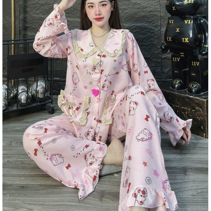 Đồ bộ nữ đồ mặc nhà, đồ ngủ nữ dễ thương, đồ xinh đũi tiểu thư cao cấp nhiều họa tiết hottrend [49].