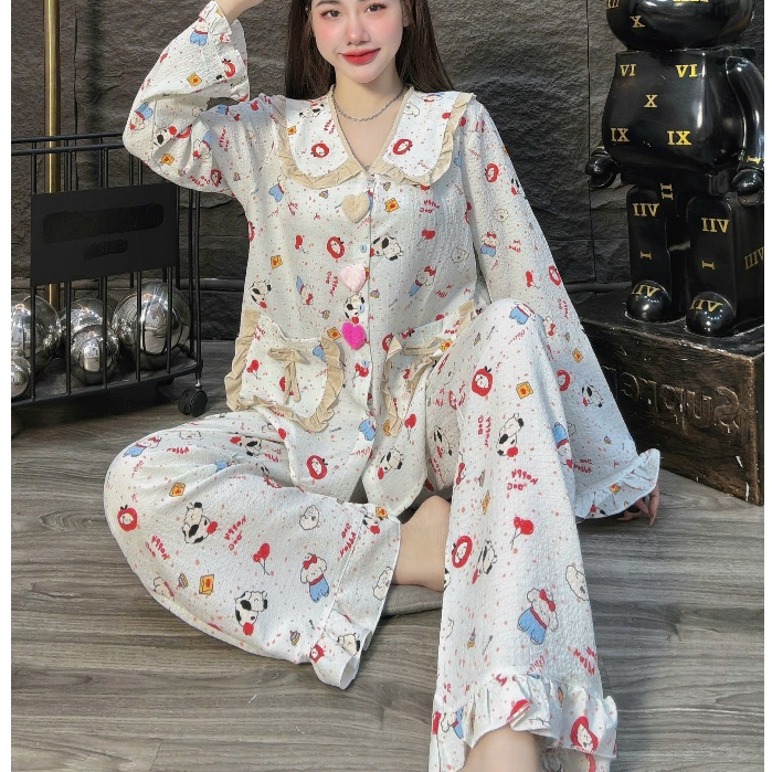 Đồ bộ nữ đồ mặc nhà, đồ ngủ nữ dễ thương, đồ xinh đũi tiểu thư cao cấp nhiều họa tiết hottrend [49].