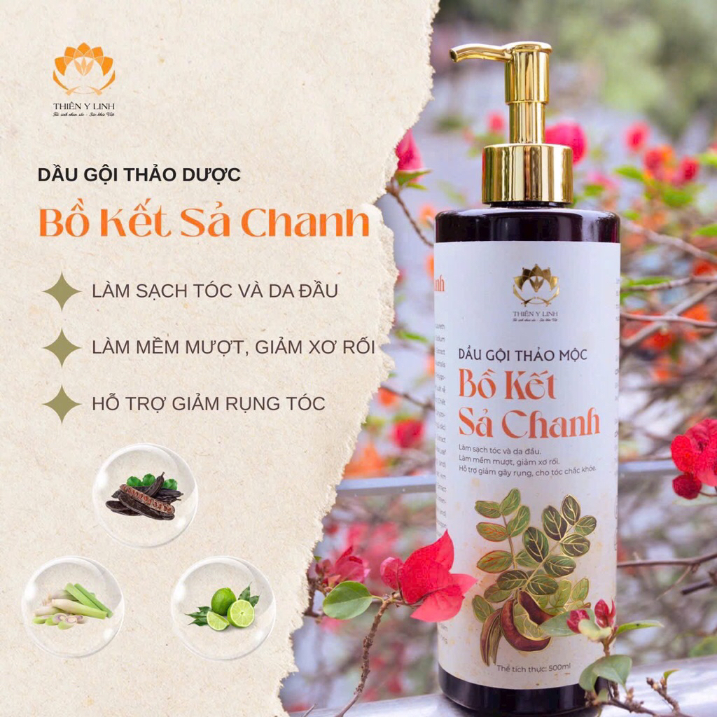 Combo Gội Xả Bồ Kết Sả Chanh Giảm Rụng Tóc, Sạch Gàu