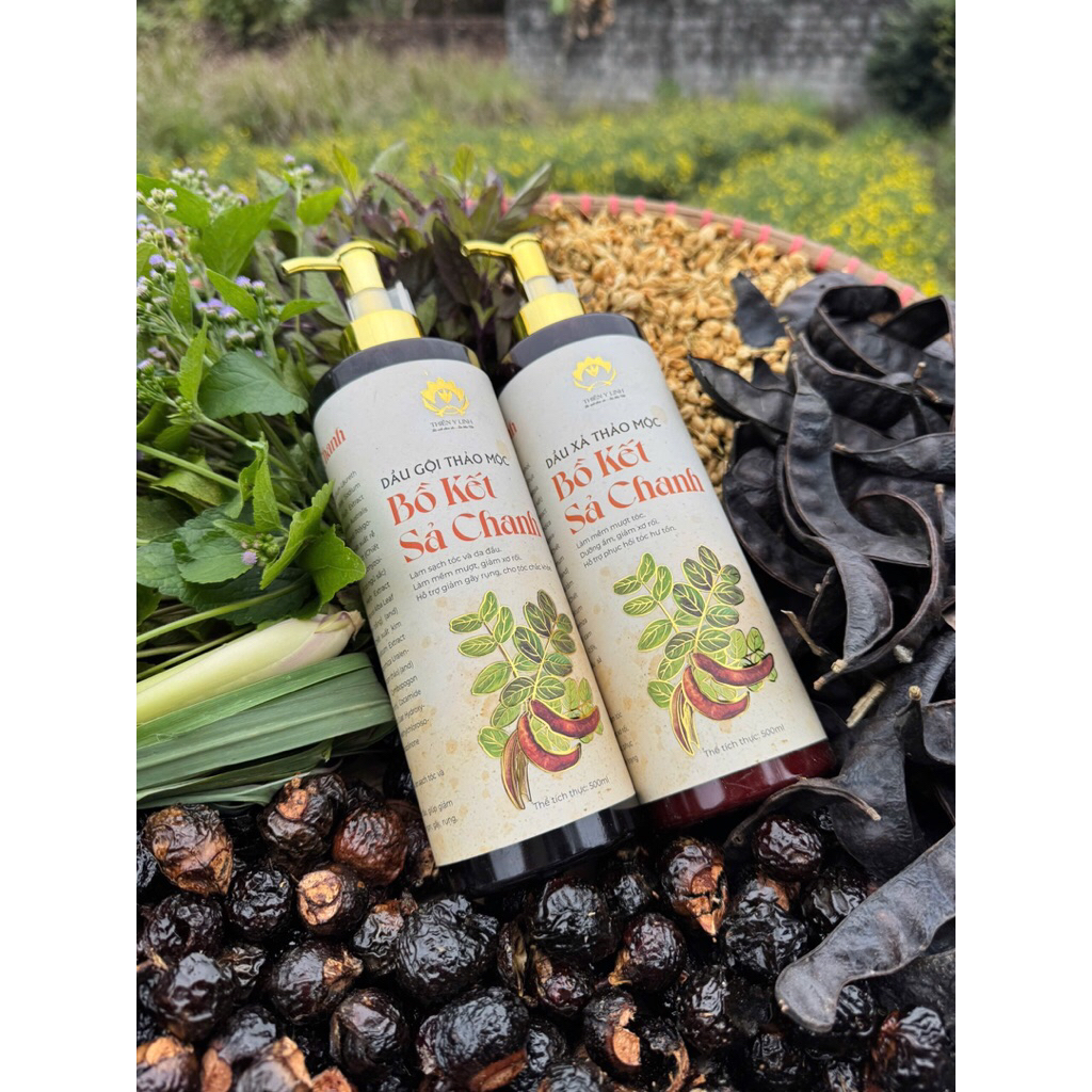 Combo Gội Xả Bồ Kết Sả Chanh Giảm Rụng Tóc, Sạch Gàu