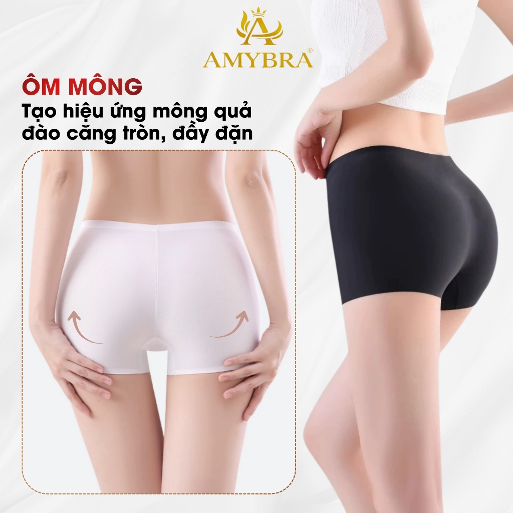 Combo 3 Quần Mặc Váy Đúc Su Mát Mịn - Set 3 Quần Lót Bảo Hộ Không Lộ Viền AMYBRA V8205