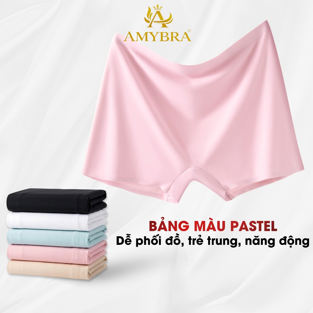 Combo 3 Quần Mặc Váy Đúc Su Mát Mịn - Set 3 Quần Lót Bảo Hộ Không Lộ Viền AMYBRA V8205