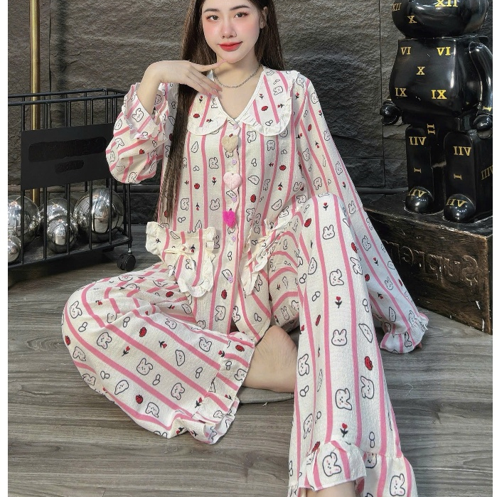 Đồ bộ nữ đồ mặc nhà, đồ ngủ nữ dễ thương, đồ xinh đũi tiểu thư cao cấp nhiều họa tiết hottrend [49].