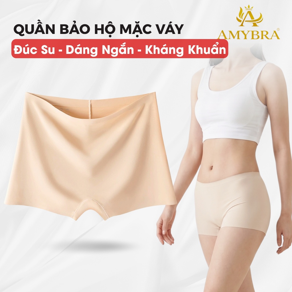 Quần Đùi Mặc Váy Cạp Cao Chống Lộ Viền, Quần Lót bảo Hộ Dạng Đùi Chất Su Mềm Mại Dễ Chịu AMYBRA V8205