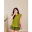 Set Sơ Mi Cánh Tiên Bigsize Nữ Thiết Kế Phối Quần Đùi Lưng Thun Có Túi Dáng Vừa SET56
