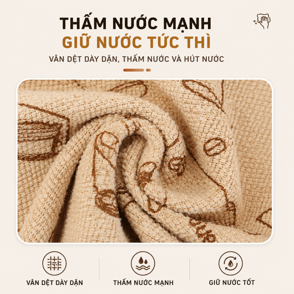 Khăn Lau Bếp Đa Năng Kháng Khuẩn RICHOUSE,Cuộn Khăn Siêu Thấm Hút Dầu Mỡ, Không Xơ Vải, Tái Sử Dụng