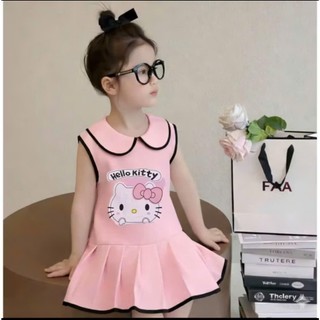 Bộ váy cổ sen họa tiết HELLO KITTY cho bé gái 9-35kg