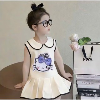 Bộ váy cổ sen họa tiết HELLO KITTY cho bé gái 9-35kg