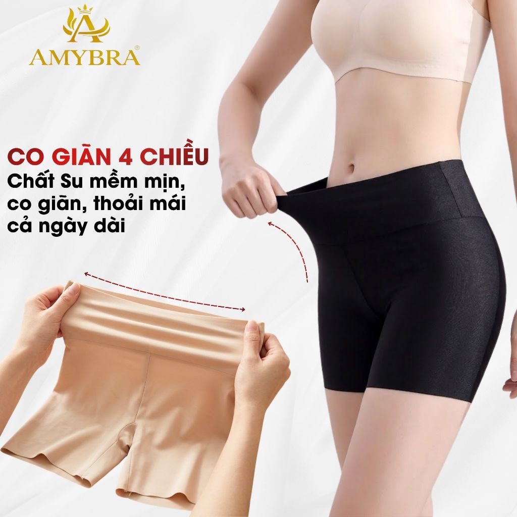 Quần mặc váy bảo hộ không lộ viền, quần mặc váy su đúc co dãn mềm mại, đáy may 2 lớp AMYBRA V8941