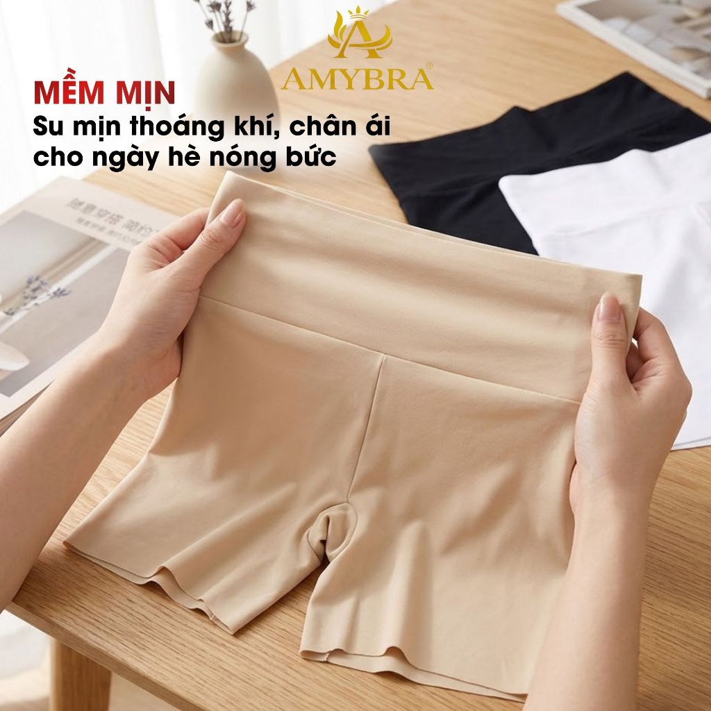 Quần mặc váy bảo hộ không lộ viền, quần mặc váy su đúc co dãn mềm mại, đáy may 2 lớp AMYBRA V8941