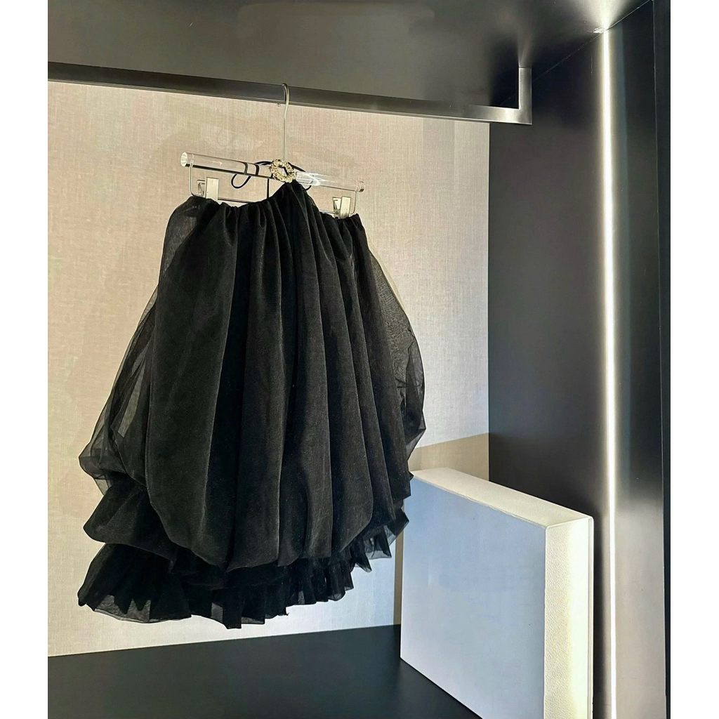 D8 • Đầm Lưới Tơ Cổ Yếm Tầng Baby Doll Dễ Thương Mùa Hè • NA TÍM Clothing