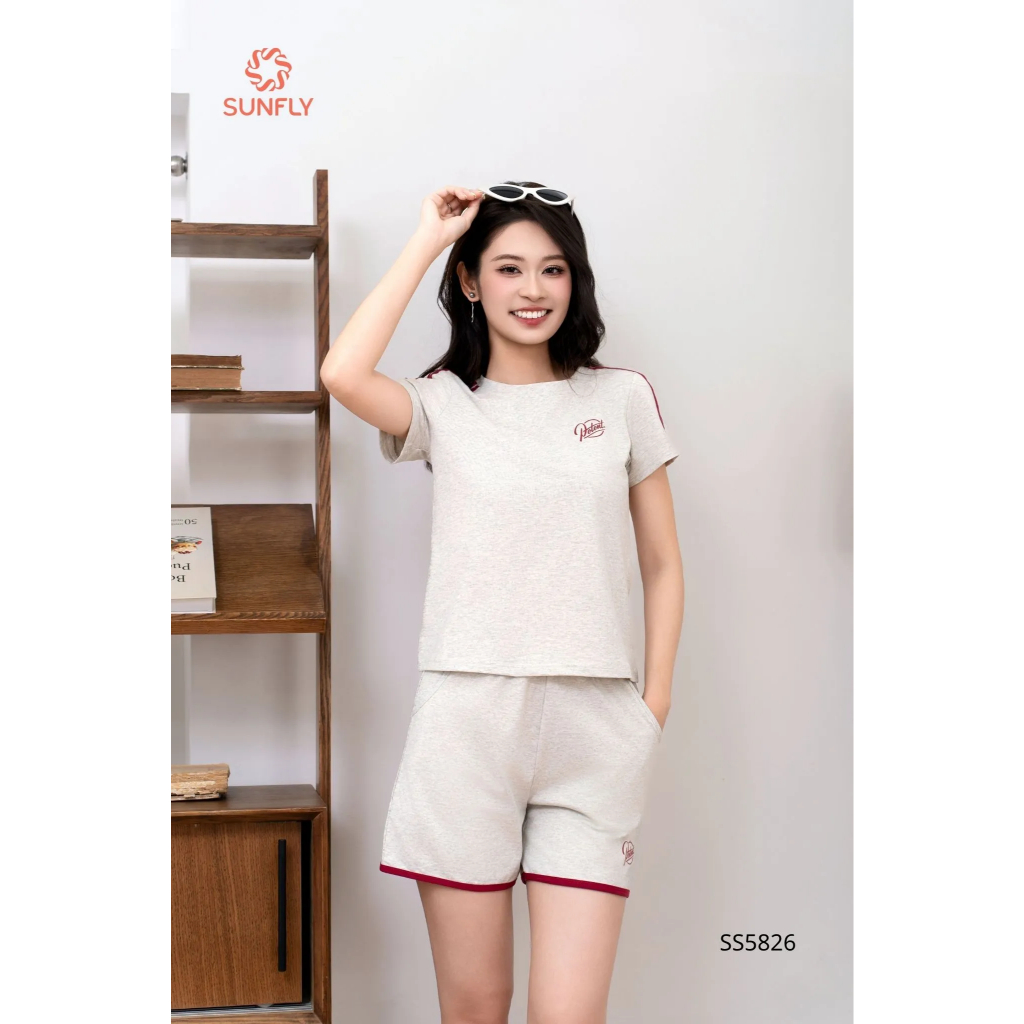 SS5826 Bộ thể thao nữ cotton áo cộc quần sooc