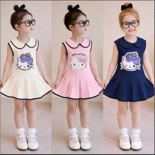 Bộ váy cổ sen họa tiết HELLO KITTY cho bé gái 9-35kg