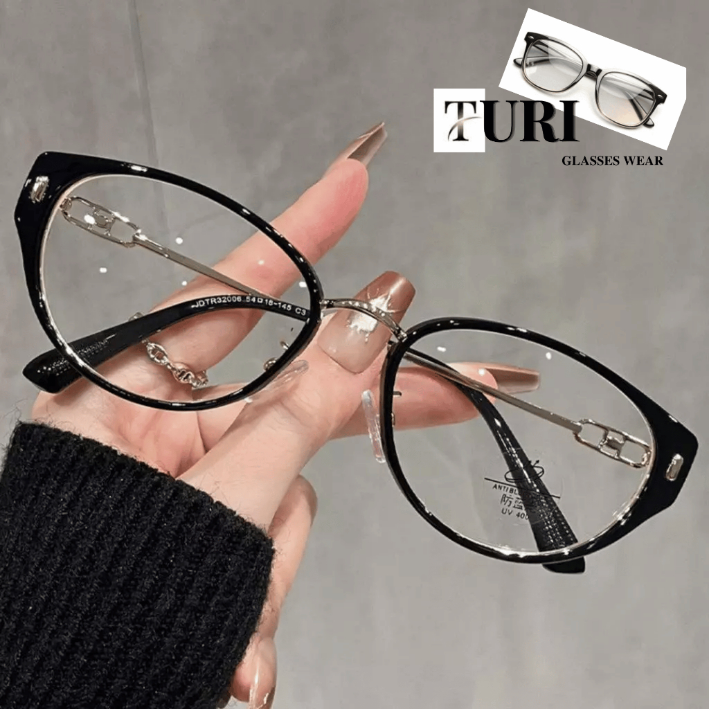 Kính Oval vuông gọng kim loại bền đẹp chống tia UV hot trend thời thượng 951