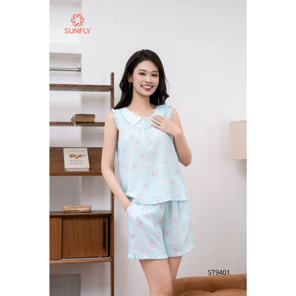ST9401 Đồ bộ mặc nhà nữ lanh áo sát nách quần sooc