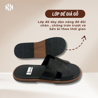 [SALE 7.7 GIẢM 30K] Dép quai ngang chữ H đế giả gỗ mẫu dép nam nữ mới siêu đẹp đi êm chân thoáng khí