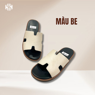 [SALE 7.7 GIẢM 30K] Dép quai ngang chữ H đế giả gỗ mẫu dép nam nữ mới siêu đẹp đi êm chân thoáng khí