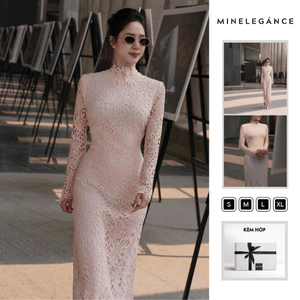 MINELEGÁNCE | ĐẦM REN DÁNG DÀI THANH LỊCH, CÔNG SỞ - MIN443