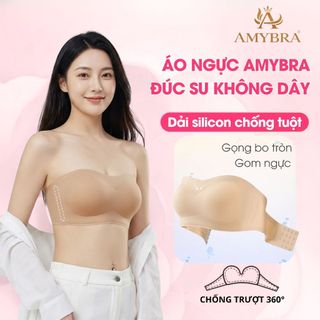 [Deal Shock] Áo Ngực Nữ Đúc Su Không Dây Chống Tuột, Áo Quây Nữ Mút Mỏng Gom Quả AMYBRA AG86