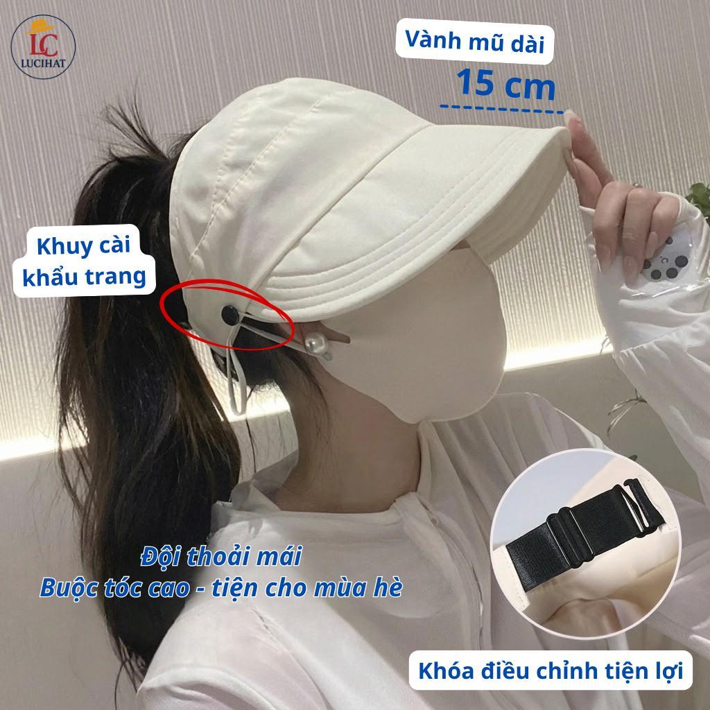 Mũ lưỡi trai vành rộng hở đầu, nón vành rộng hở chóp thể thao form mềm chất liệu vải kaki cao cấp