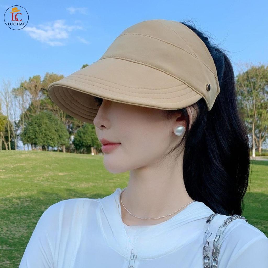 Mũ lưỡi trai vành rộng hở đầu, nón vành rộng hở chóp thể thao form mềm chất liệu vải kaki cao cấp