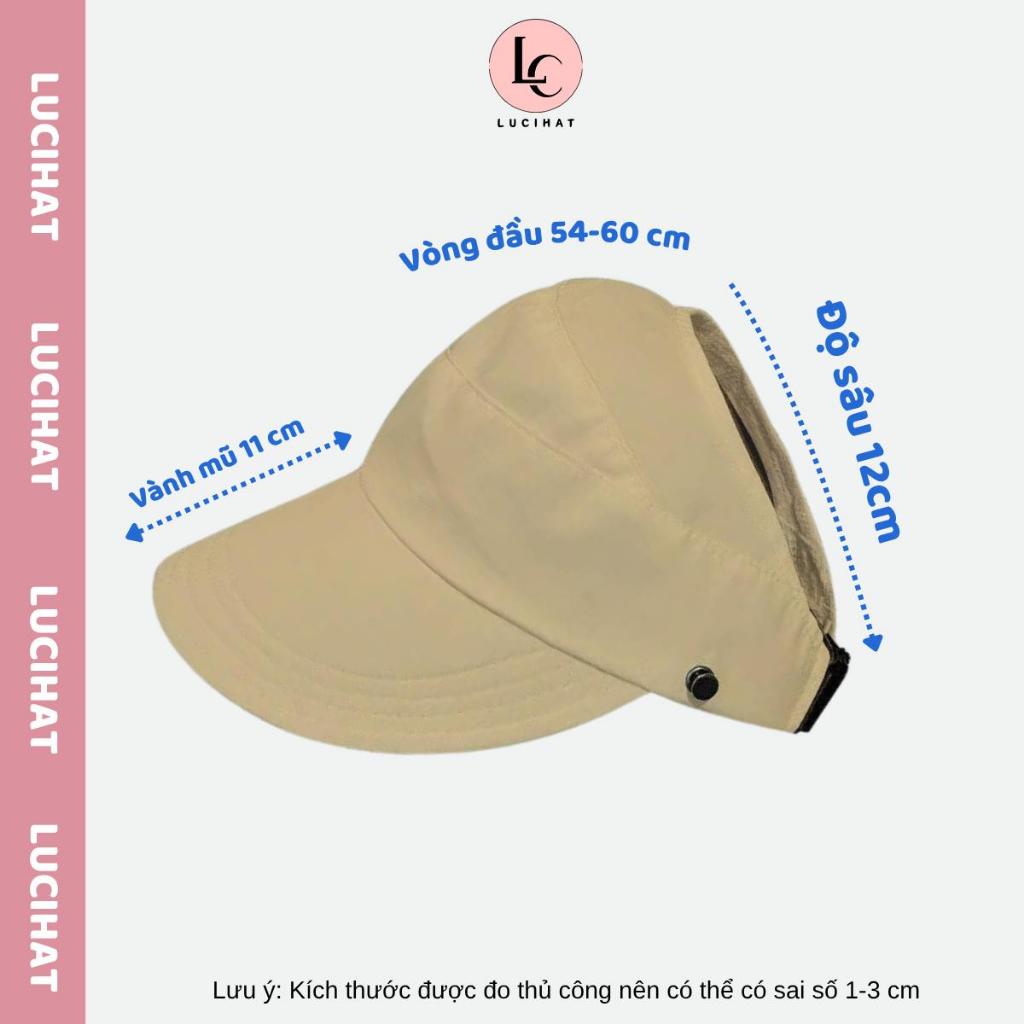 Mũ lưỡi trai vành rộng hở đầu, nón vành rộng hở chóp thể thao form mềm chất liệu vải kaki cao cấp