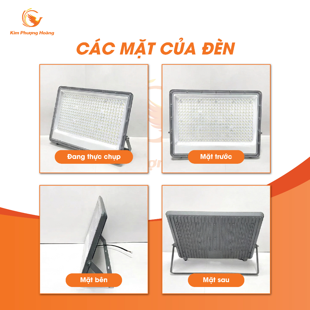 Đèn Pha Led Mắt Ngọc 50W 100W 150W 200W Chiếu Sáng Rộng 150m2 Chất Liệu Nhôm Tiết Kiệm Điện Bảo Hành 2N
